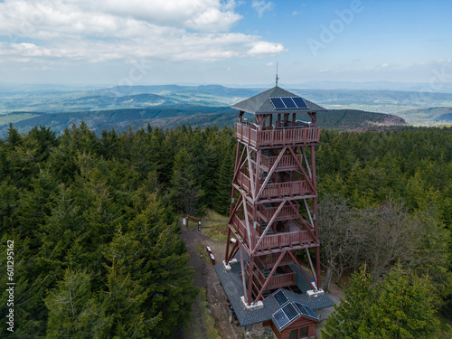 Orlickie Mountains - Zieleniec - the lookout tower on the top of the Orlica mountain photo