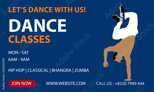 Dance Classes Ad with Breakdancer Silhouette
