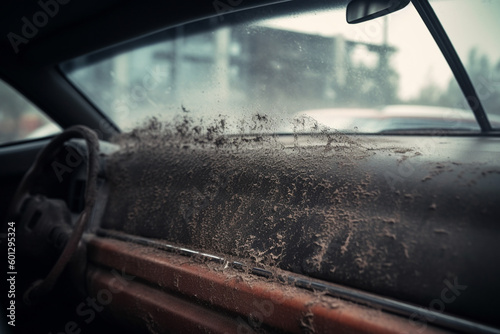 car glass background exposed to water and mud