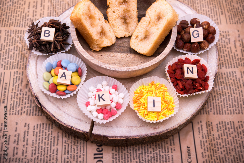 Set of ingredients for baking