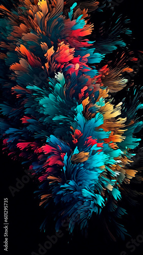 mobile background with modern graphics elements of rainbow colors. High quality Generative AI
