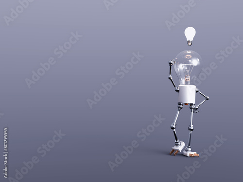 3d render light bulb robot