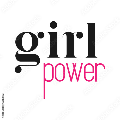 Girl power. Wedding, bachelorette party, hen party or bridal shower handwritten calligraphy card, banner or poster graphic design lettering vector element.