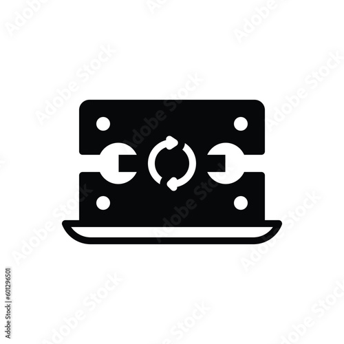 Black solid icon for refurbished 
