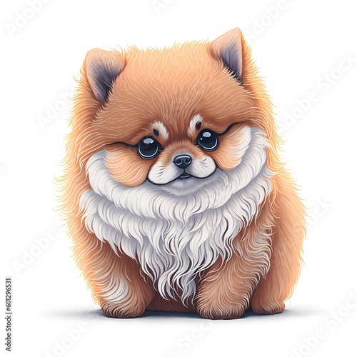 A cute tiny fluffy Pomeranian dog created with Generative AI technology