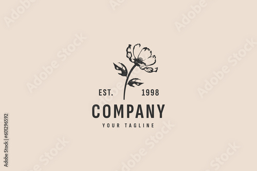 flower vintage logo vector icon illustration