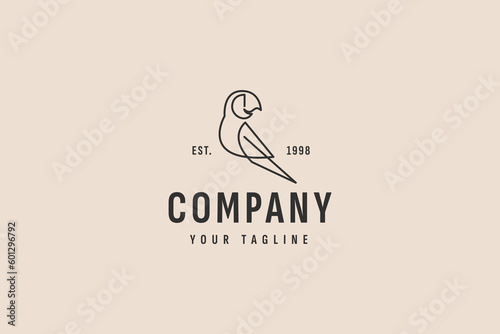 parrot line logo vector icon illustration