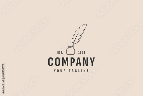 quill pen logo vector icon illustration