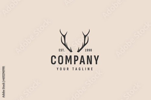 Slika na platnu deer antlers logo vector icon illustration