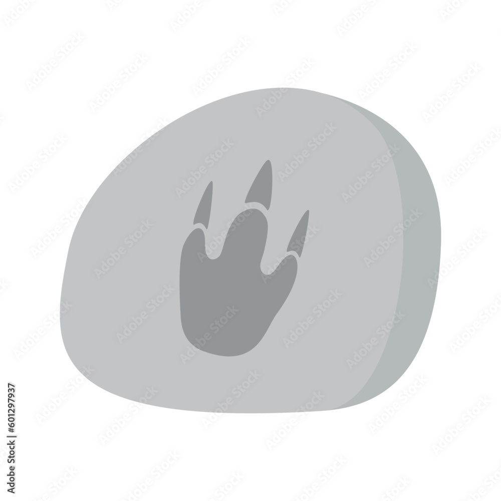Flat hand drawn vector illustration of rock footstep Flat hand drawn vector illustration of rock footstep