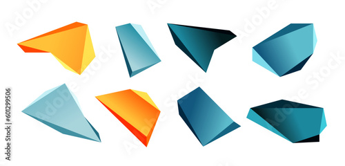 Vector 3d low poly triangle geometric design elements