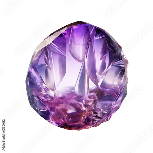 Precious purple gem stone   isolated on transparent background cutout  Generative AI