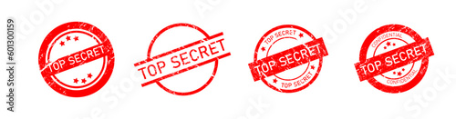 top secret stamp round shape red with texture