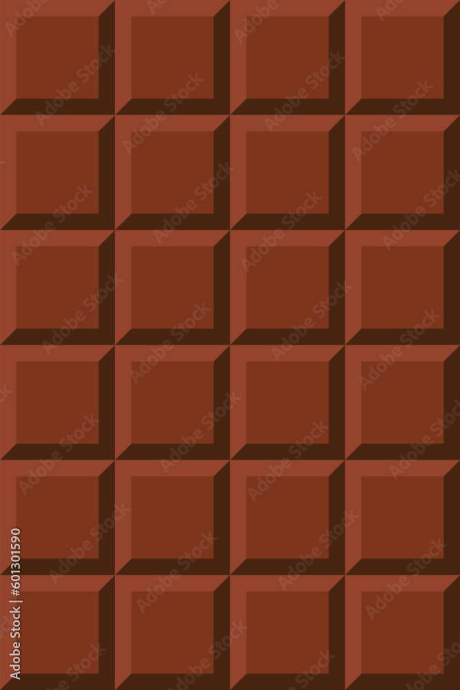Milk Chocolate delicious bar, realistic seamless pattern background