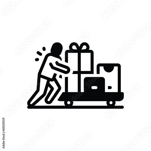 Black solid icon for porter 