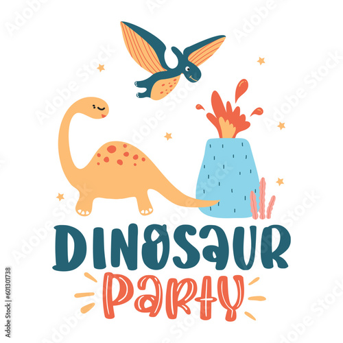 Dinosaur Lettering Quotes For Printable Poster, Tote Bags, Mugs, Wall Decor, Baby Room Design, and T-Shirt Design. Kids Shirt Design With DInosaur Illustration.