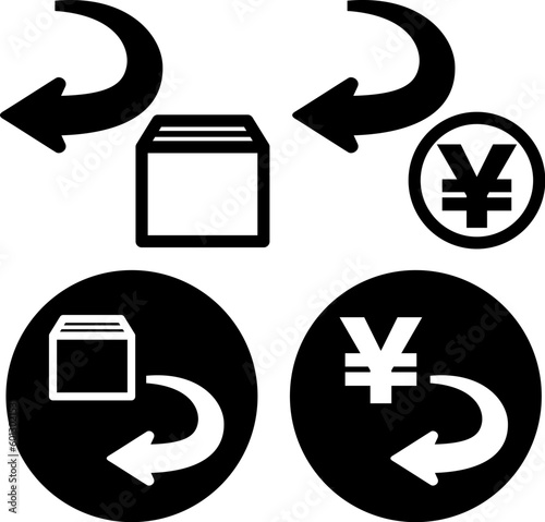 返品、返金のアイコンセット
