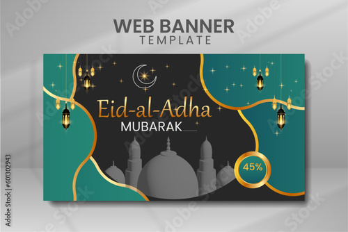 Traditional Eid Al Adha Festival Banner Design Vector