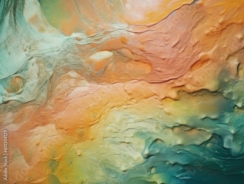 Close-up of a Pastel-colored Abstract Painting - AI Generated