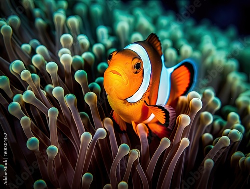 Clownfish Among Coral Reef - AI Generated © dasom