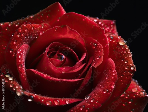 Vibrant Red Rose in Full Bloom - AI Generated