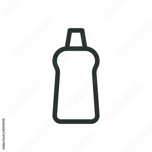 Floor cleaner bottle isolated icon, household chemicals plastic can vector icon with editable stroke