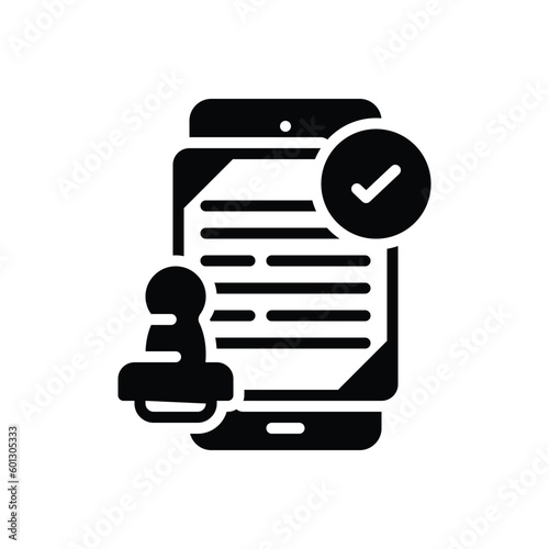 Black solid icon for allow 