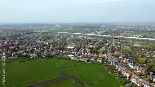 Residential Houses In Kadoelen Neighborhood Nea The Dutch Polders In Amsterdam North, Netherlands. - aerial photo