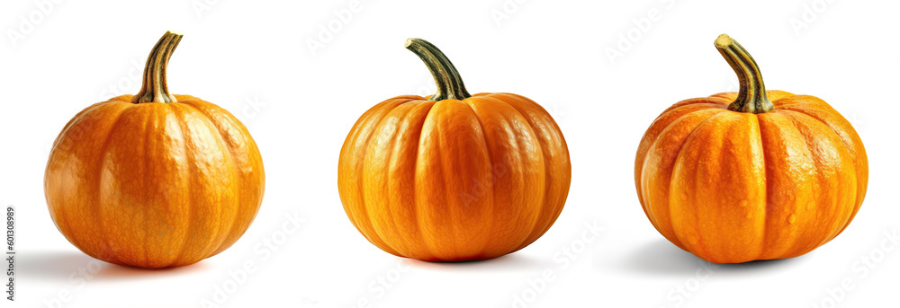 Fresh pumpkin, isolated on a white background, generative AI
