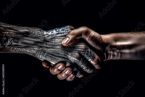 Shaking hands at the conclusion of a Business deal. Generative AI