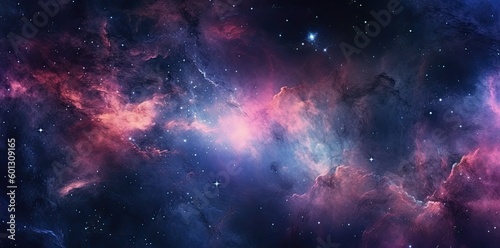 Galaxy texture with stars and beautiful nebula in the background  in the style of dark pink and dark gray. Generative AI