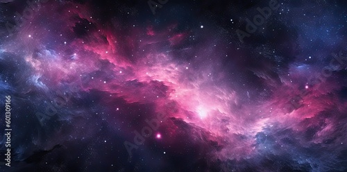 Galaxy texture with stars and beautiful nebula in the background  in the style of dark pink and dark gray. Generative AI