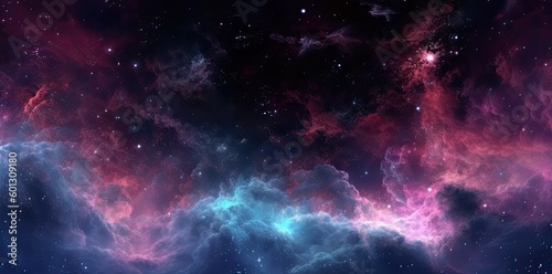 Galaxy texture with stars and beautiful nebula in the background, in the style of dark pink and dark gray. Generative AI