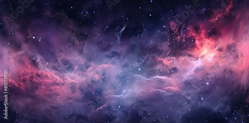 Galaxy texture with stars and beautiful nebula in the background  in the style of dark pink and dark gray. Generative AI