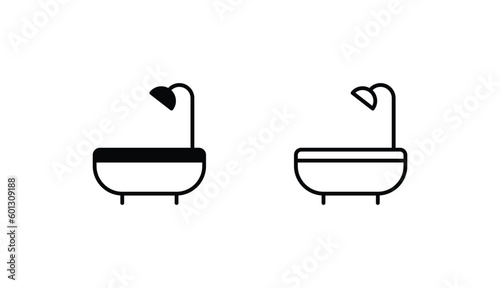 Bathtub icon design with white background stock illustration