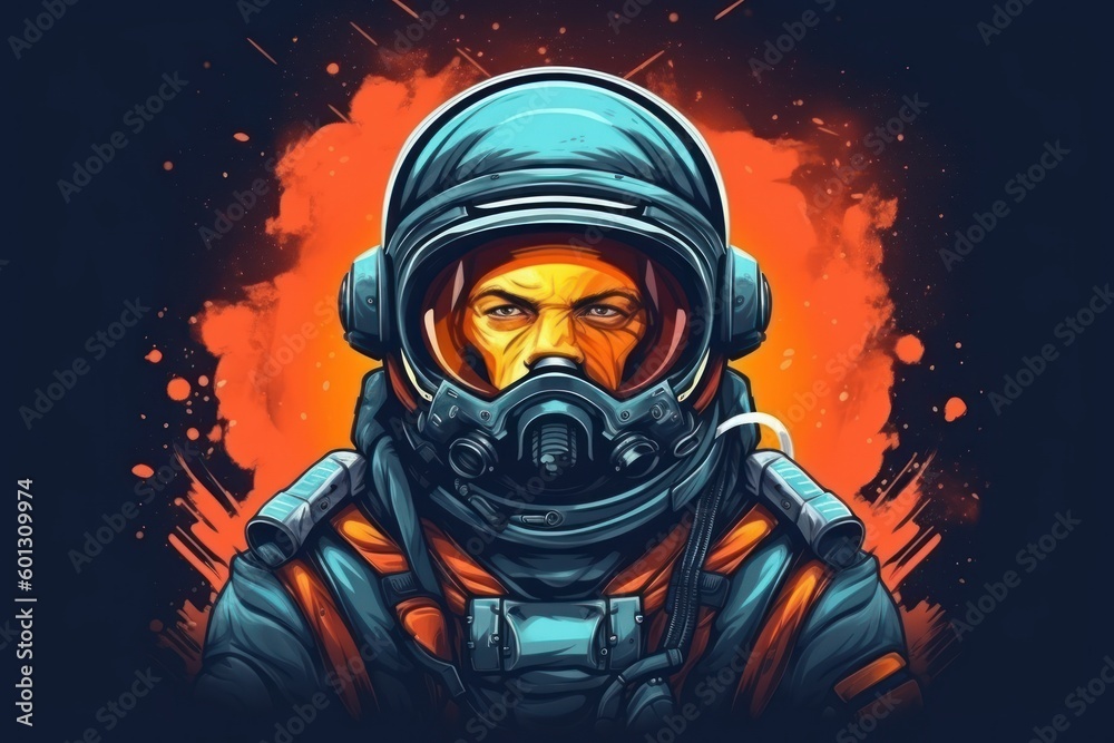 Oil painting style cosmonaut that is in space suit. Beautiful illustration picture. Generative AI Oil painting style cosmonaut that is in space suit. Beautiful illustration picture. Generative AI