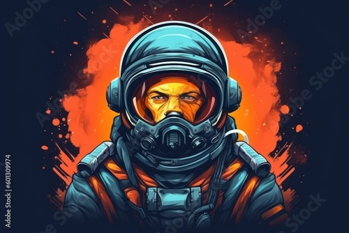 Oil painting style cosmonaut that is in space suit. Beautiful illustration picture. Generative AI © standret