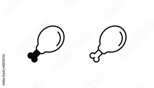 Chicken Leg icon design with white background stock illustration