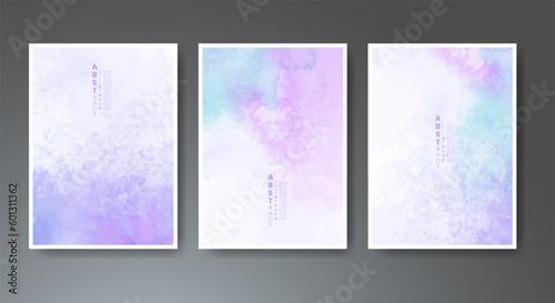 Set of creative hand painted abstract watercolor background. Design for your cover  date  postcard  banner  logo.