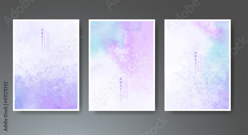 Set of creative hand painted abstract watercolor background. Design for your cover, date, postcard, banner, logo.