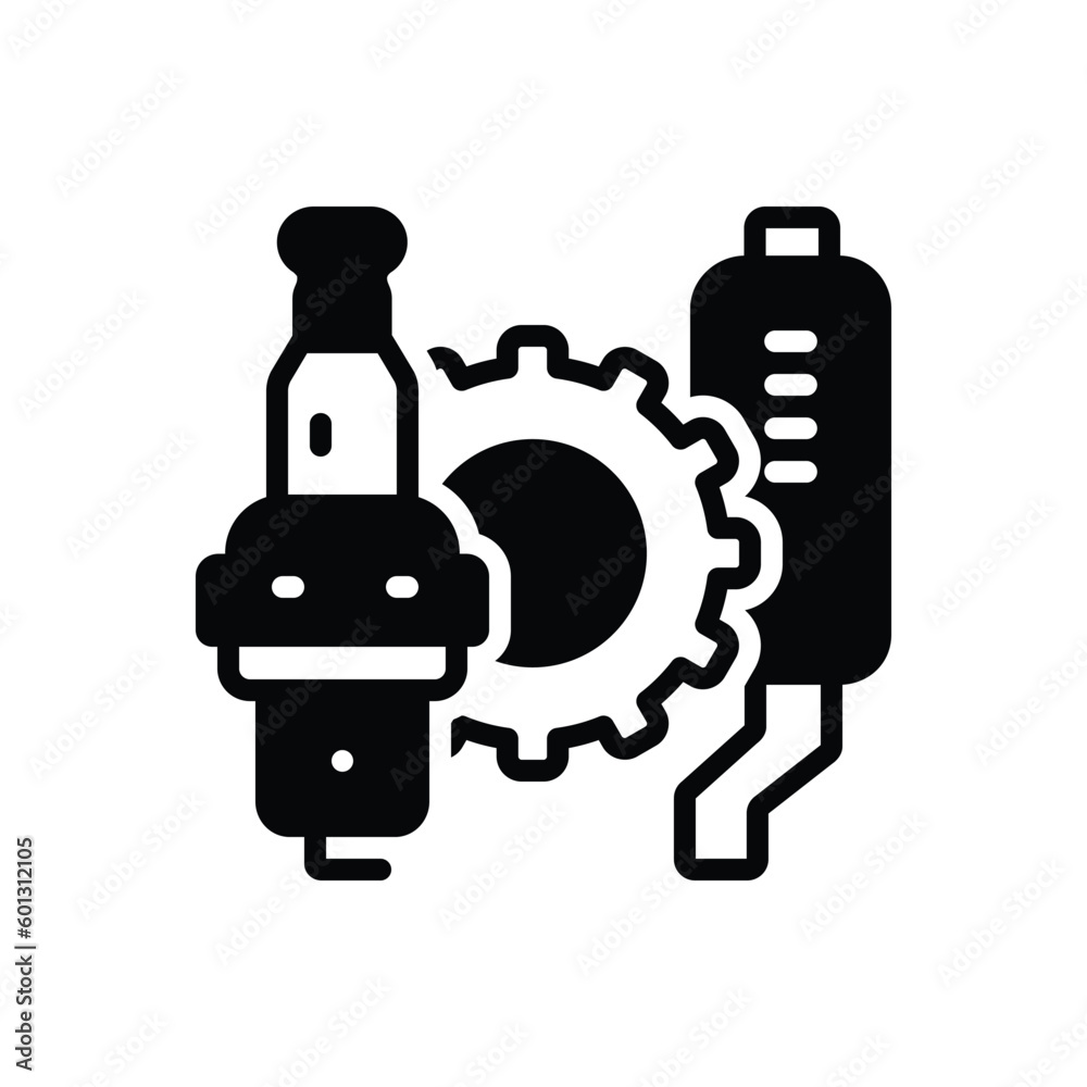 Black solid icon for components Black solid icon for components