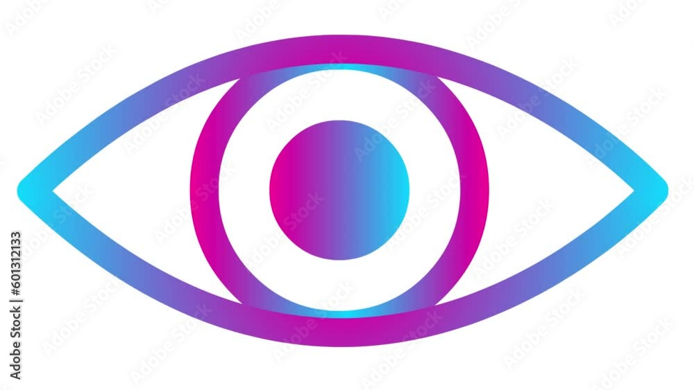 Animated pink blue eye close. blinks an eye. Linear icon. Looped video. Vector illustration on white background. Animated pink blue eye close. blinks an eye. Linear icon. Looped video. Vector illustration on white background.