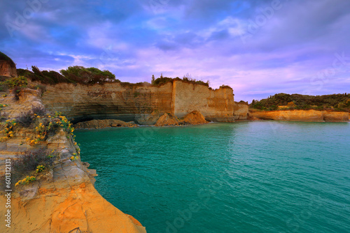 Sidari resort, famous Canal Damour (Canal of love) , popular greek island of Greece - Corfu (Kerkyra) , Europe photo