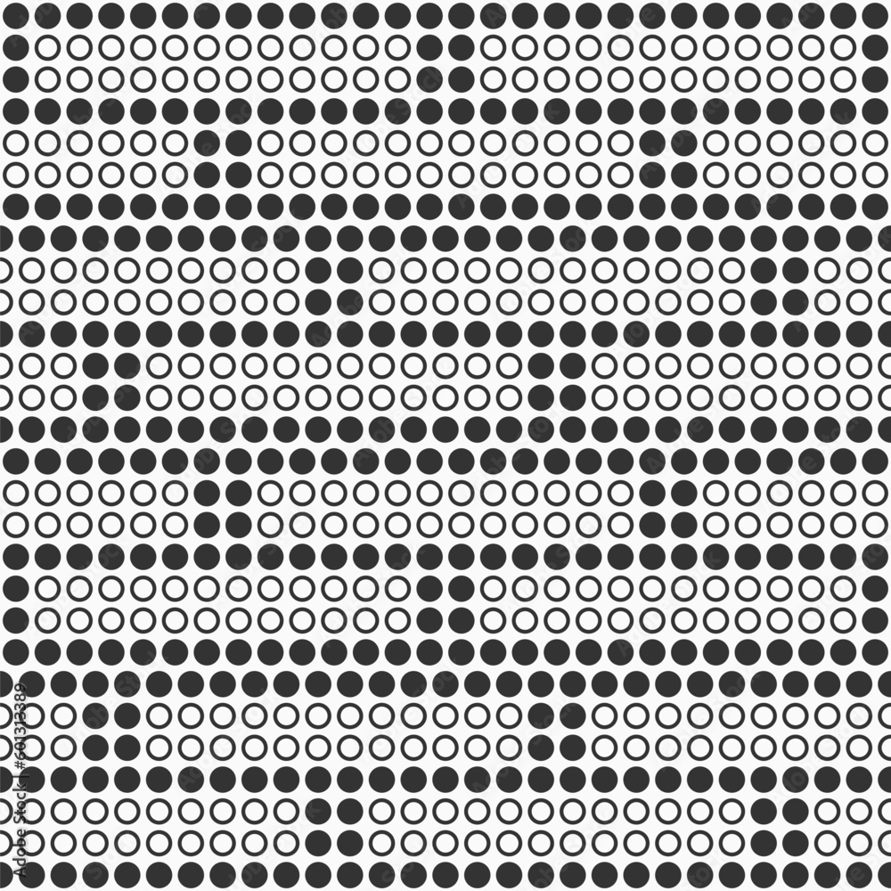 Abstract grid halftone seamless vector pattern. Dotted rectangles shapes. Black and white vector background. Dots pattern. Spotted abstract texture.
