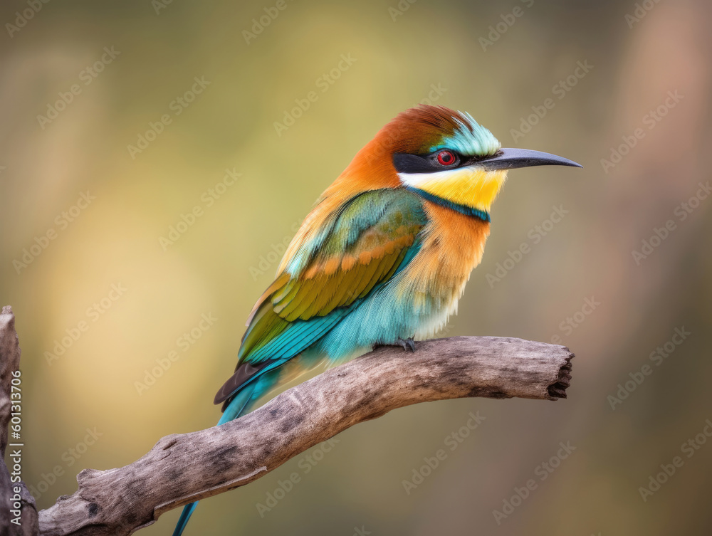 Closeup shot of a beautiful bee-eater bird Closeup shot of a beautiful bee-eater bird