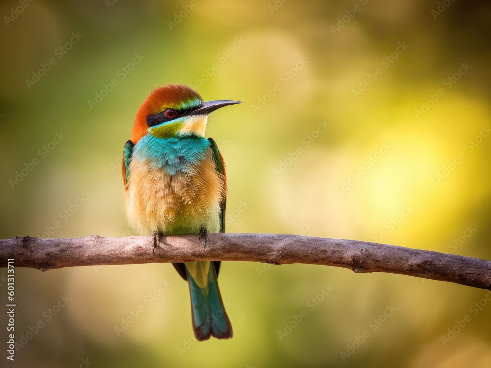 Closeup shot of a beautiful bee-eater bird Closeup shot of a beautiful bee-eater bird