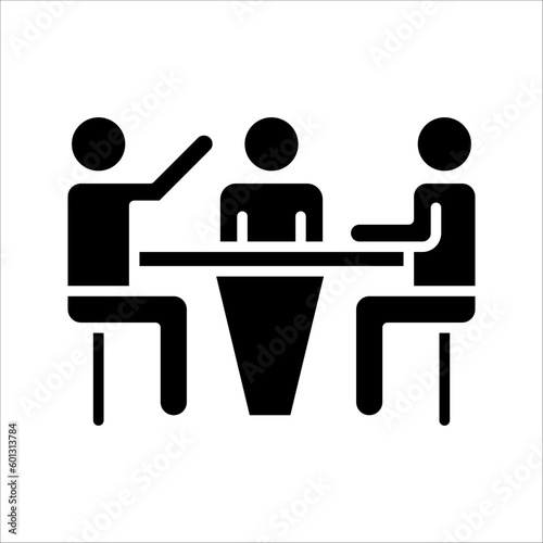 Brainstorming and teamwork icon. Business meeting. Debate team. Discussion group. vector illustration on white background