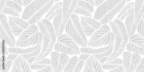 Tropical exotic leaves or plant seamless pattern for summer background and beach wallpaper