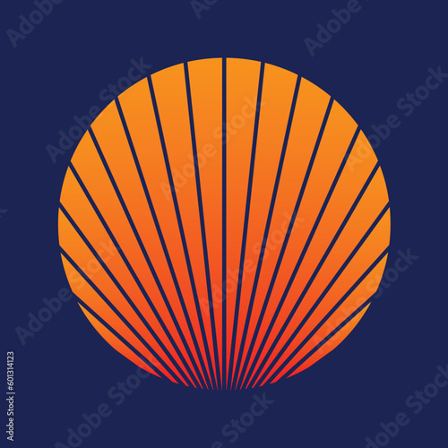 Red and Yellow gradient logo of shell or sun