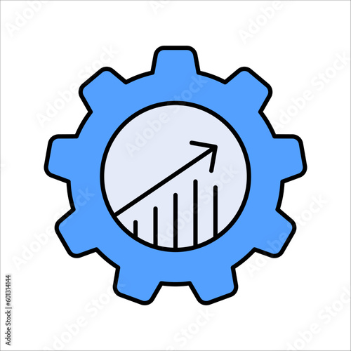 Profit growth icon, income increase graph chart icon, vector illustration on white background